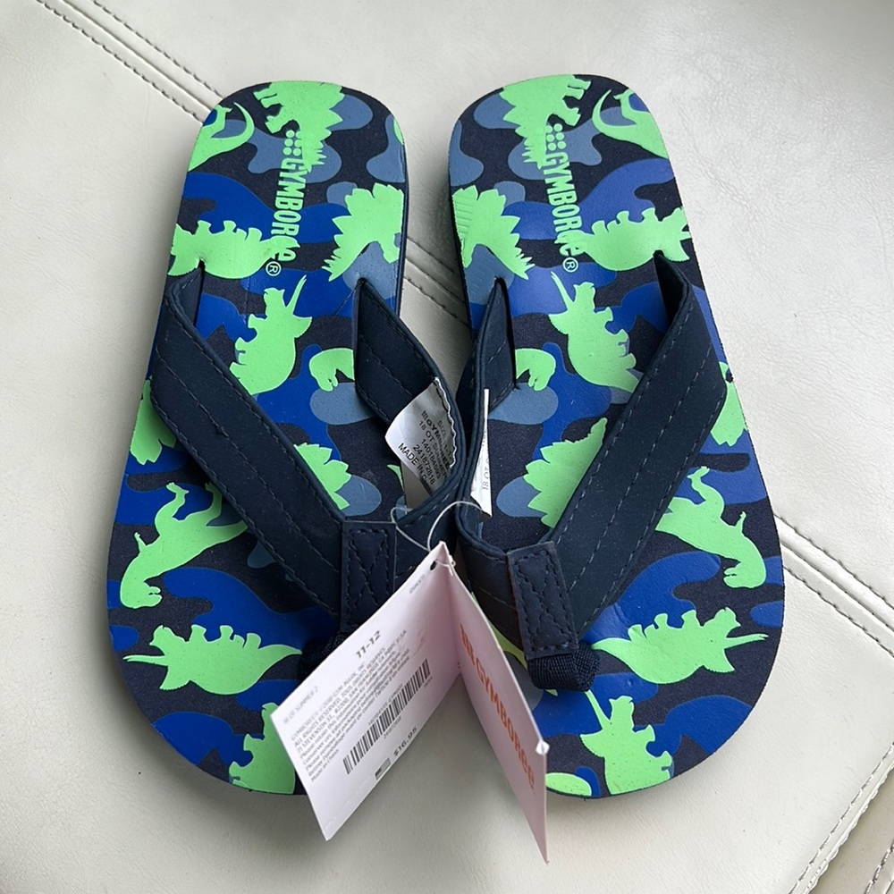 NWT Gymboree Boy’s Dinosaur Flip-flop, size 11-12